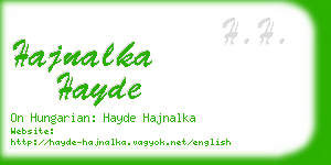 hajnalka hayde business card